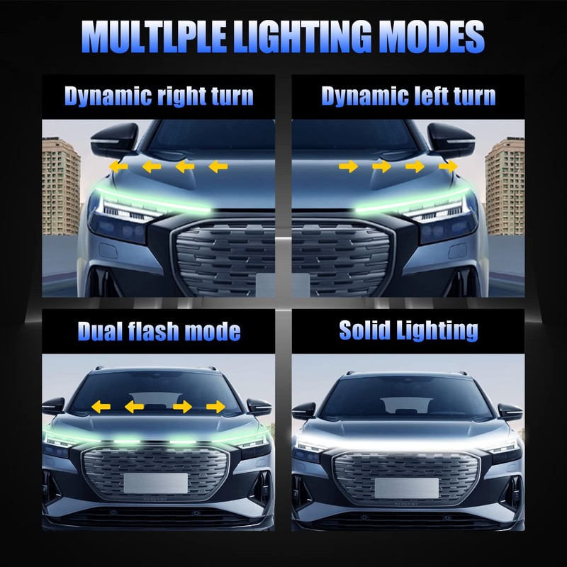 2023 70Inch Dynamic Car Led Hood Lights with Turn Signal