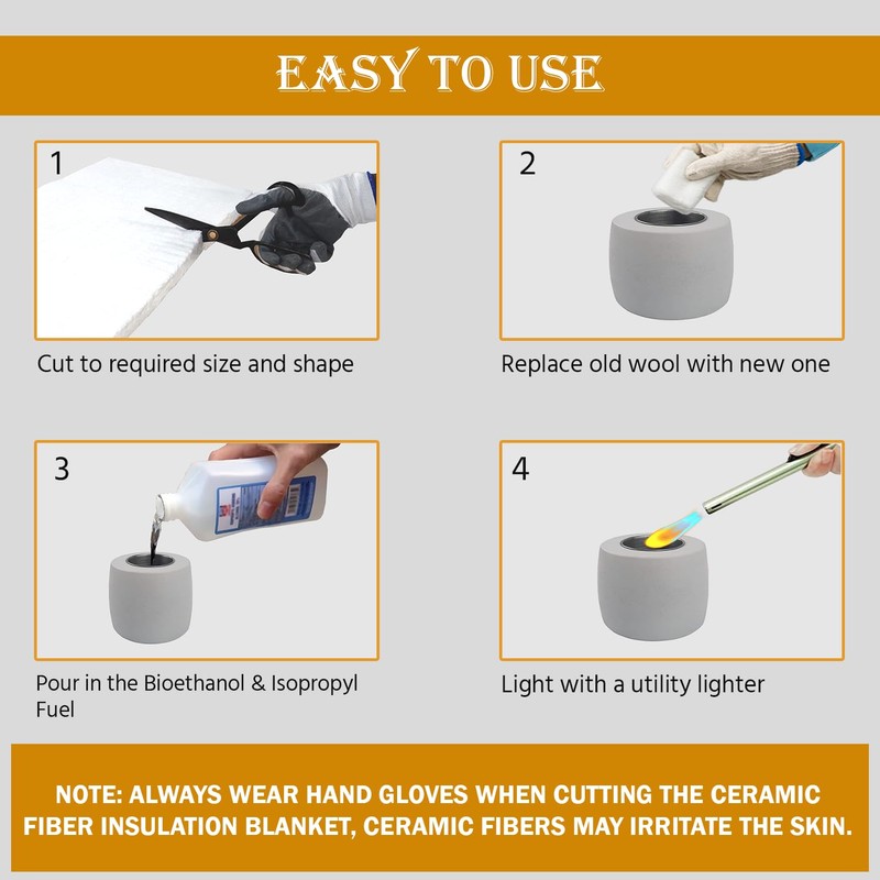 5 Pcs Ceramic Wool Wick Sponge to Extend Burn Time