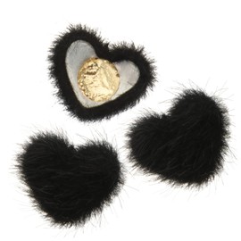 DECHOUS 3Pcs Detachable Nail Hair Balls Heart Fuzzy Ball Beauty Nail Decor for DIY Manicure Easy Application for Home Salon Use Vibrant Colors for Fashionable Art