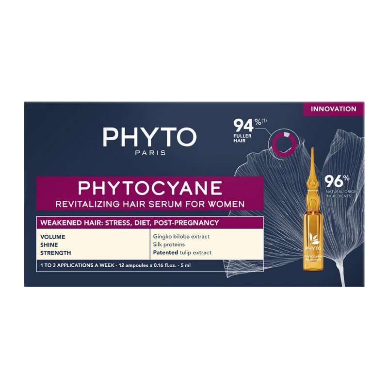 Phyto Phytocyane Anti-Haarausfall-Behandlung, für Damen, 12 x 5 ml