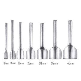 Odowalker 7 Pieces Strap End Punches Leather Tools Leather Craft Tools DIY Half Circle End Corner Half-Round Cutter Punch for Crafting Strap Belt Wallet and Bag End 10mm-40mm