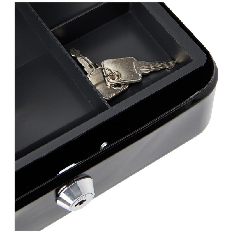 5 Star Facilities Cash Box with 5-compartment Tray Steel Spring