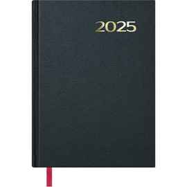 Dohe - 2025 Planner - Spanish Agenda, Day per Page, A5 Size (14x20 cm), 12 Months January to December, Hardcover, Office Supplies - SÍNTEX Black