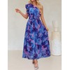 ZESICA Women's 2025 Boho Floral Sleeveless Maxi Dress Ruffle One