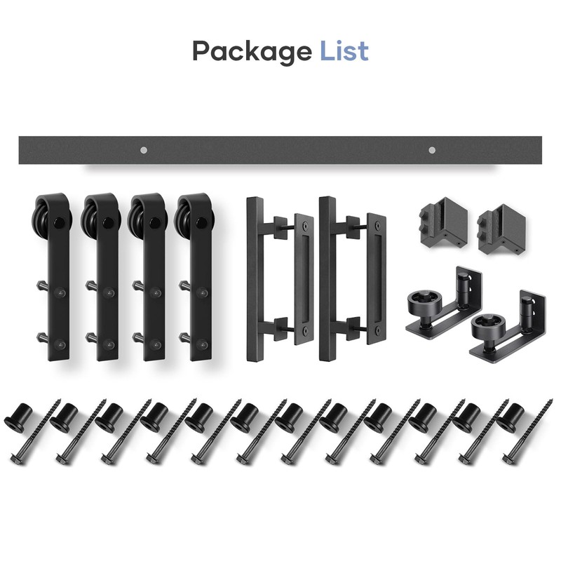 EaseLife 16 FT Double Sliding Barn Door Track and Handle