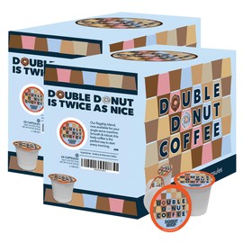 Double Donut Donut Shop Coffee Pods, Coffee Pods Donut Shop Medium Roast Blend, Single-Serve Pods for Keurig K Cup Brewer Machines, 48 Count Value Pack