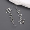 Boho Silver Star Drop Dangly Earrings for Women, Statement Retro