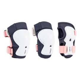 Kit De Protección Patinaje Niños 3x2 Skate Blanco Oxelo Azul 2ech