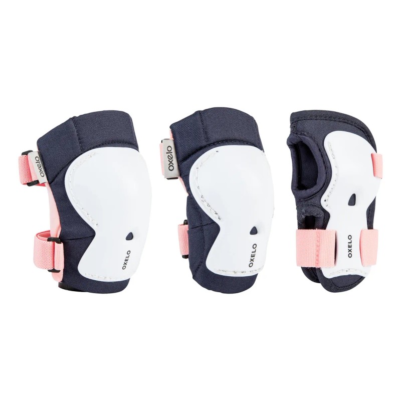 Kit De Protección Patinaje Niños 3x2 Skate Blanco Oxelo Azul