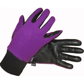 Ryda Childrens Winter Fleece Backed Leather Horse Riding Gloves (Purple, Small)