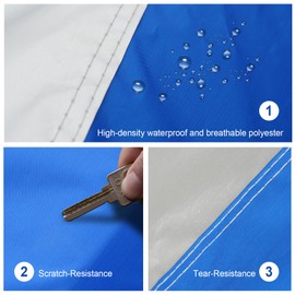 GUNHYI SUV Car Cover Waterproof All Weather for Automobiles, Outdoor Full Car Cover Snowproof Windproof UV Protection, Universal Fit for SUV. (Fit SUV Length 191-201 inch, Silver)