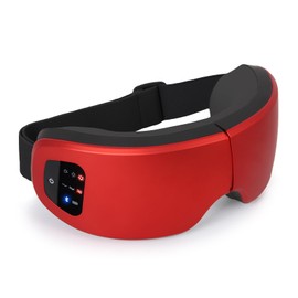 NIPLUX EYE RELAX S Eye Warmer, Eye Mask, Hot Eye Mask, Rechargeable, Eye Treatment, Eye Care, Bluetooth Function, Music, Christmas, Birthday Present, Gift (Red)