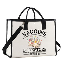 JNIAP Baggins Bookstore Tote Bag Lord Rings Inspired Gifts The Shire Gifts Baggins Bookstore Gifts (baggin tote)