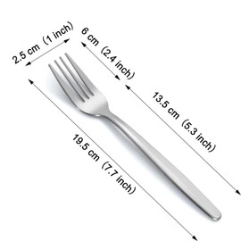 Dinner Forks 6 Pieces, Stainless Steel 20cm Table Forks Cutlery Forks Set, Silverware Set, Dishwasher Safe.