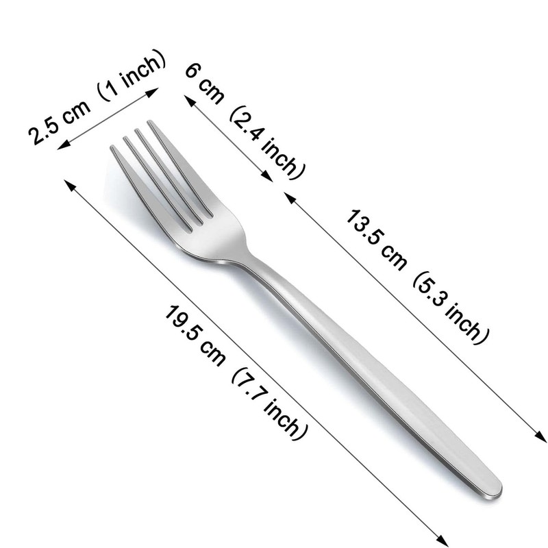 Dinner Forks 6 Pieces, Stainless Steel 20cm Table Forks Cutlery