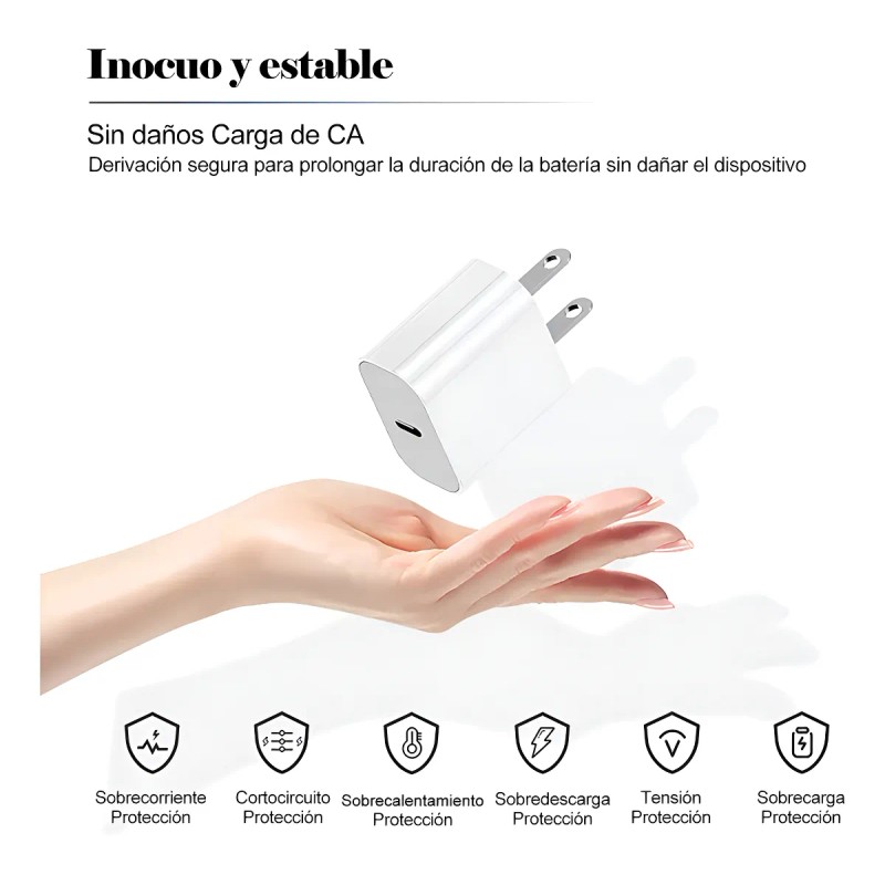 Cargador Free Breath Wc-003v Usb-c De ParedconCable Carga Super Rápida