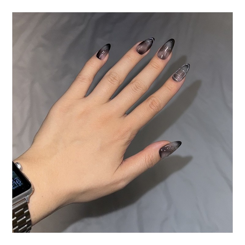 Dark Mirage Handmade Nail Tips - Long Coffin / 다크