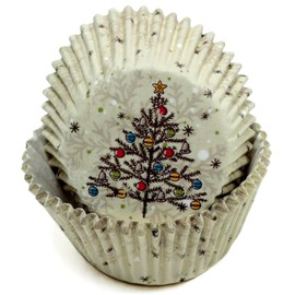 Chef Craft Paper Patterned Cupcake Liners, 50 Count, Off White/Green/Blue/Yellow/Red