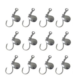 Luana® Saltwater Fishing Rigging High Strength Thick Shaft Hooks Set of 12 / Metal Jig Assist Hooks Colorado Silver Blade Rigging Fishing Hooks Offshore Lures Jigging Sea Bass Blue Root Fish (#6)