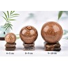 AMOYSTONE Onyx Ball Divination Sphere with Wood Stand Decorative Ball