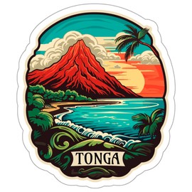 Tonga Sticker Adventure Souvenir Decal Vinyl Small Waterproof for Water Bottle Mug Passport Scrapbook Notebook Laptop Tumbler Skateboard Computer Phone 4" ID44990