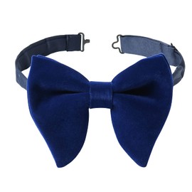 HOULIFE Men's Bow Tie, Adjustable Velvet Bow Tie, Pre-Tied Bow Tie, Plain Bow Ties with Large Butterflies for Groom Wedding Formal with Gift Box, navy blue