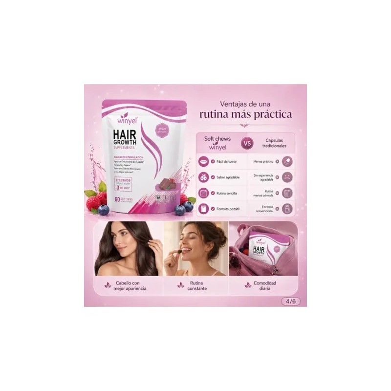 Vitaminas Capilares Mujer Hombre Cabello Fuerte Gomitas