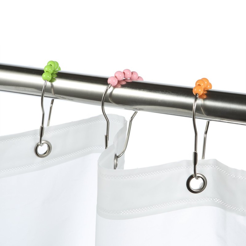 Amazer Rustproof Stainless Steel Shower Curtain Hooks Rings Set of