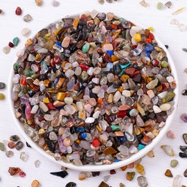 Albrsoy 600 g Tumbled Stones Gemstone Mix - Tumbled Stones, Semi-Precious Stones & Small Gemstones for Children DIY Decoration Children's Games Gemstone Game Children's Birthday Party (8-16 mm)