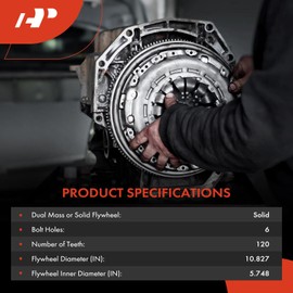 A-Premium Clutch Flywheel Compatible with Nissan 1987-1995 Pathfinder, 1995 Pickup, 1986/1988-1994 D21, 3.0L, Manual Transmission, 6 Bolt Holes, 120 Teeth