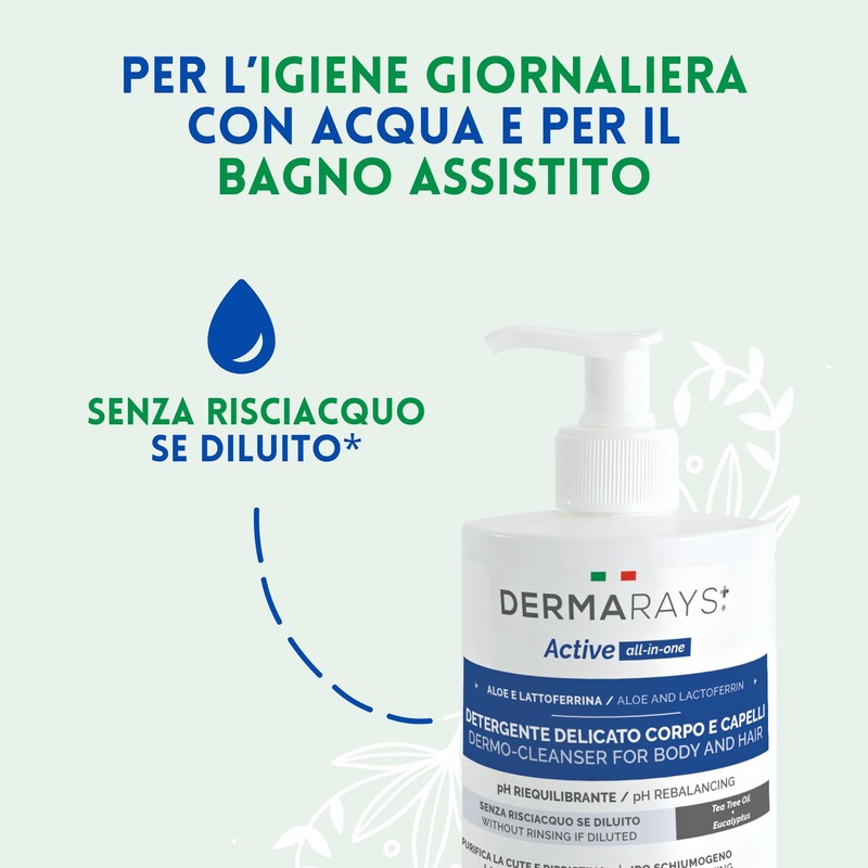 Detergente delicato per corpo e capelli - Dermarays Active -
