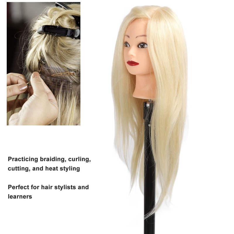 Hair Styling Mannequin Head 85% Real Hair Hairdresser Training Head