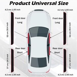 4 Pcs Car Door Sill Scuff Plate Cover,Universal Car Door Threshold Protection,PVC Soft Rubber Front/Rear Door Sill Scuff Plate Guard,Welcome Pedal Protector Cover (Black)