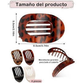 Broches Para Cabello De Mujer, 4 Pasadores Y Pinzas Planas Para Cabello, Para Peinados Elegantes Y Coletas Diarias, Accesorios Para Mujeres Y Niñas, H