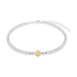Amor 2039100 Women's Bracelet 925 Sterling Silver with Synthetic Zirconia 17 + 4 cm Gold Comes in Jewellery Gift Box, Sterling Silver, Cubic Zirconia