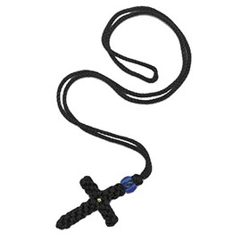 Large Komboskini Greek Cross Necklace 30mm by 40mm