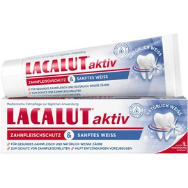 LACALUT Active Gum Protection & Gentle White Toothpaste – 75 ml I Strengthens Gums & Whitens Teeth