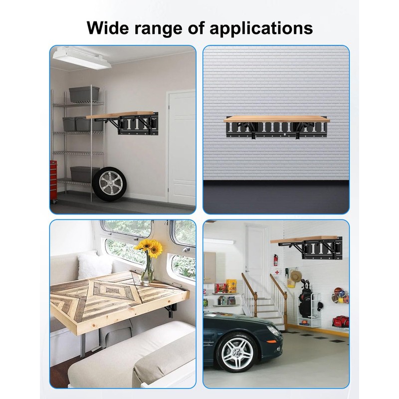 4 Pack Collapsible E Track Shelf Bracket, 11.5 Inch Stainless