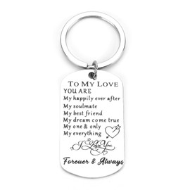 Love Keychain,Keychain,Soulmate gifts,Stainless Steel Keychain Gift for Couples - Perfect Anniversary and Valentine's Day Gift for Boyfriend, Girlfriend, Husband, Wife - Soulmates Forever & Always