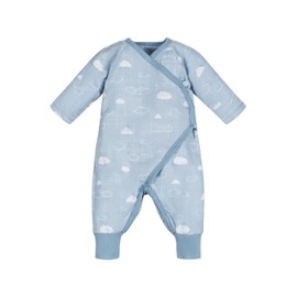 Under the Nile Organic Cotton Muslin Side Snap Kimono - Clouds - 0-3 Months