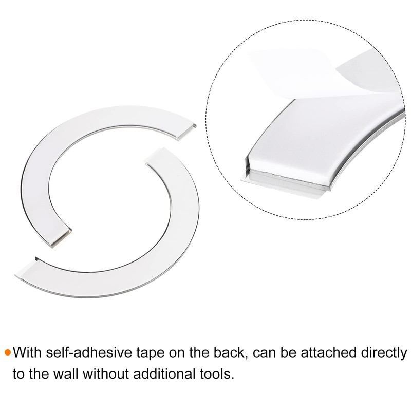 sourcing map Wall Split Flange, 201 Stainless Steel Round Escutcheon