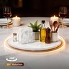 16" Marble Lazy Susan, Stone White Lazy Susan for Table