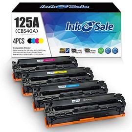 INK E-SALE Remanufactured Toner Cartridge Replacement for HP 125A CB540A CB541A CB542A CB543A Toner Set for HP LaserJet CP1215 CP1518ni CP1515n CM1312nfi CM1312 MFP Printer Black Cyan Magenta Yellow
