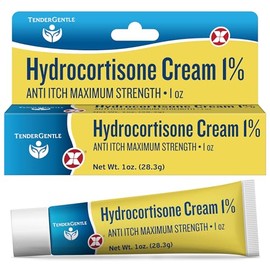 Crema de hidrocortisona al 1% de máxima fuerza, 1 onza de crema antipicazón para picazón y erupciones, para eczema, plantas venenosas, picaduras de in