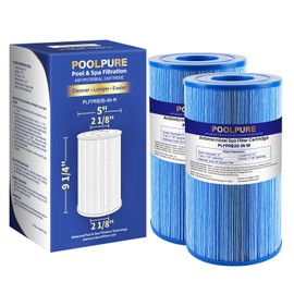POOLPURE Antimicrobial Spa Filter Replaces PRB35-IN-MX, Guardian 409-219, Unicel C-4335RA, Filbur FC-2385M, 03FIL1300, 17-2482, 25393, 303557, 5 X 9 Drop in Hot Tub Filter, 2 Pack