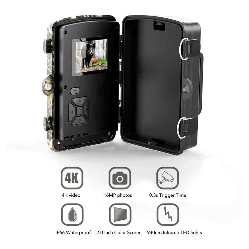 4K Trail Game Camera Night Vision 0.3s Trigger Time 120