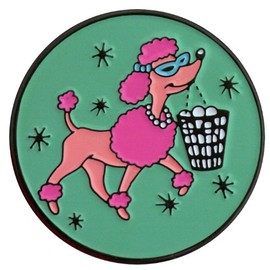 Pink Poodle Rock and Roll Golf Ball Marker with Matching Hat Clip