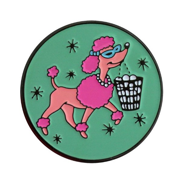 Pink Poodle Rock and Roll Golf Ball Marker with Matching