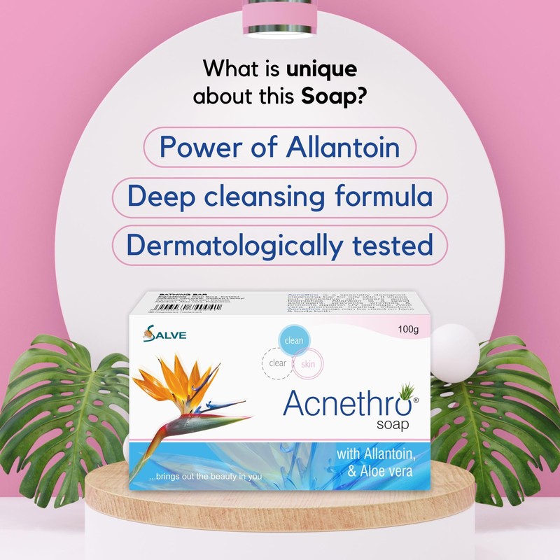 Salve Acnethro Anti Acne Soap with allantoin Vitamin E Aloe