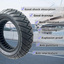 80/65-6 Scooter Tires, 10x3 Tubeless Solid Tire, 10 Inch Electric Scooter Wheels Replacement 255x80 City Road Tire Compatible with VSETT10+/Zero 10X/Kaabo Mantis 10